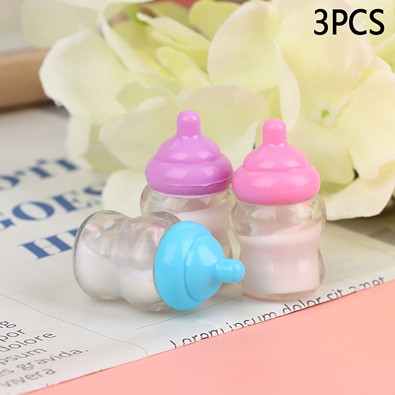 Baby Nursery Dolls - 3 Pcs Dollhouse Miniature Baby Bottle