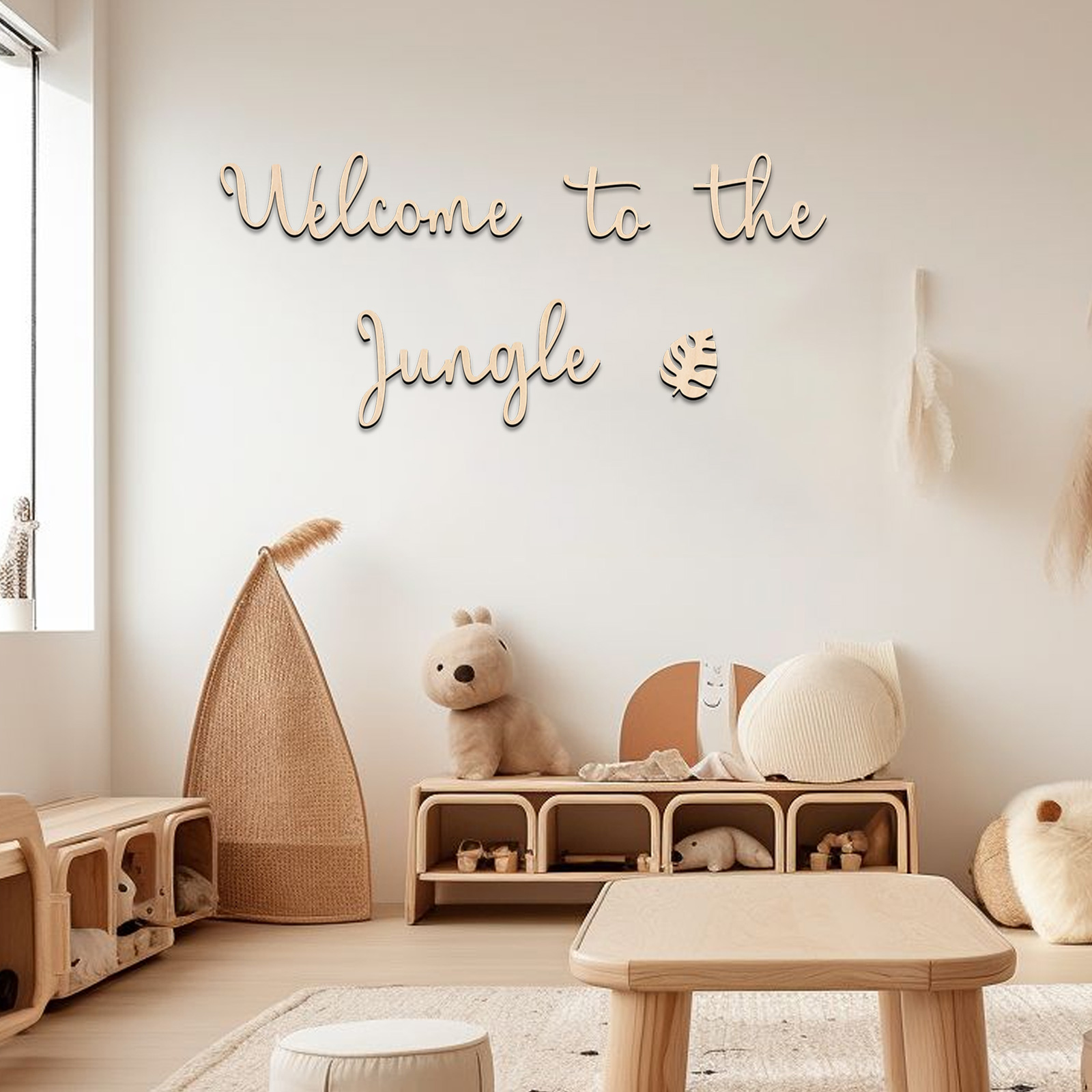 Baby Nursery Sign - Welcome to the Jungle Wooden Sign