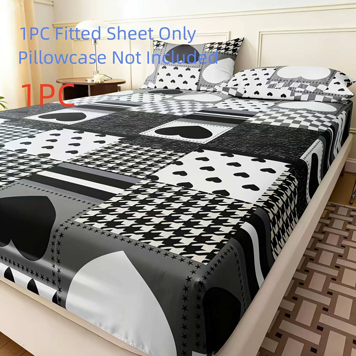 Baby Nursery Themes - Trendy Black and White Heart-Shaped Patchwork
