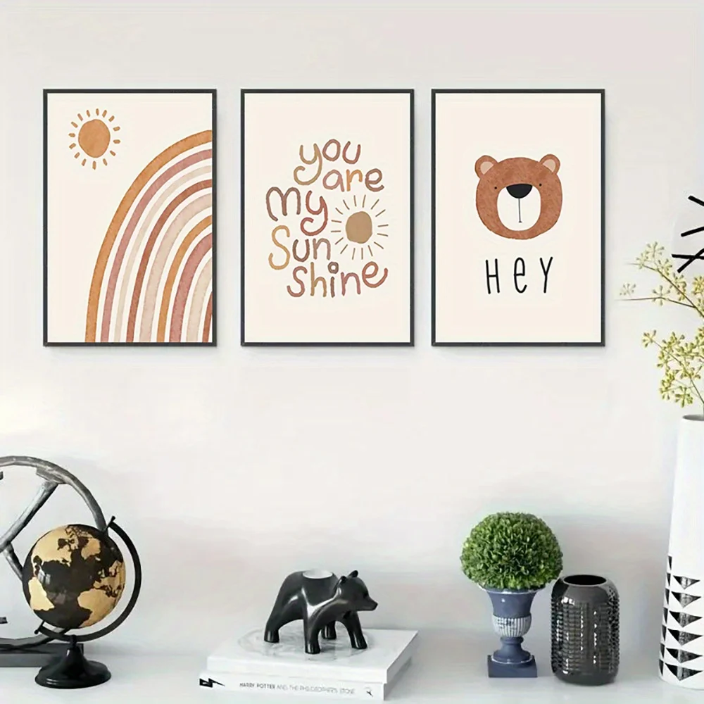 Baby Nursery Sets - (No frame)3pcs Canvas Art Set, Abstract