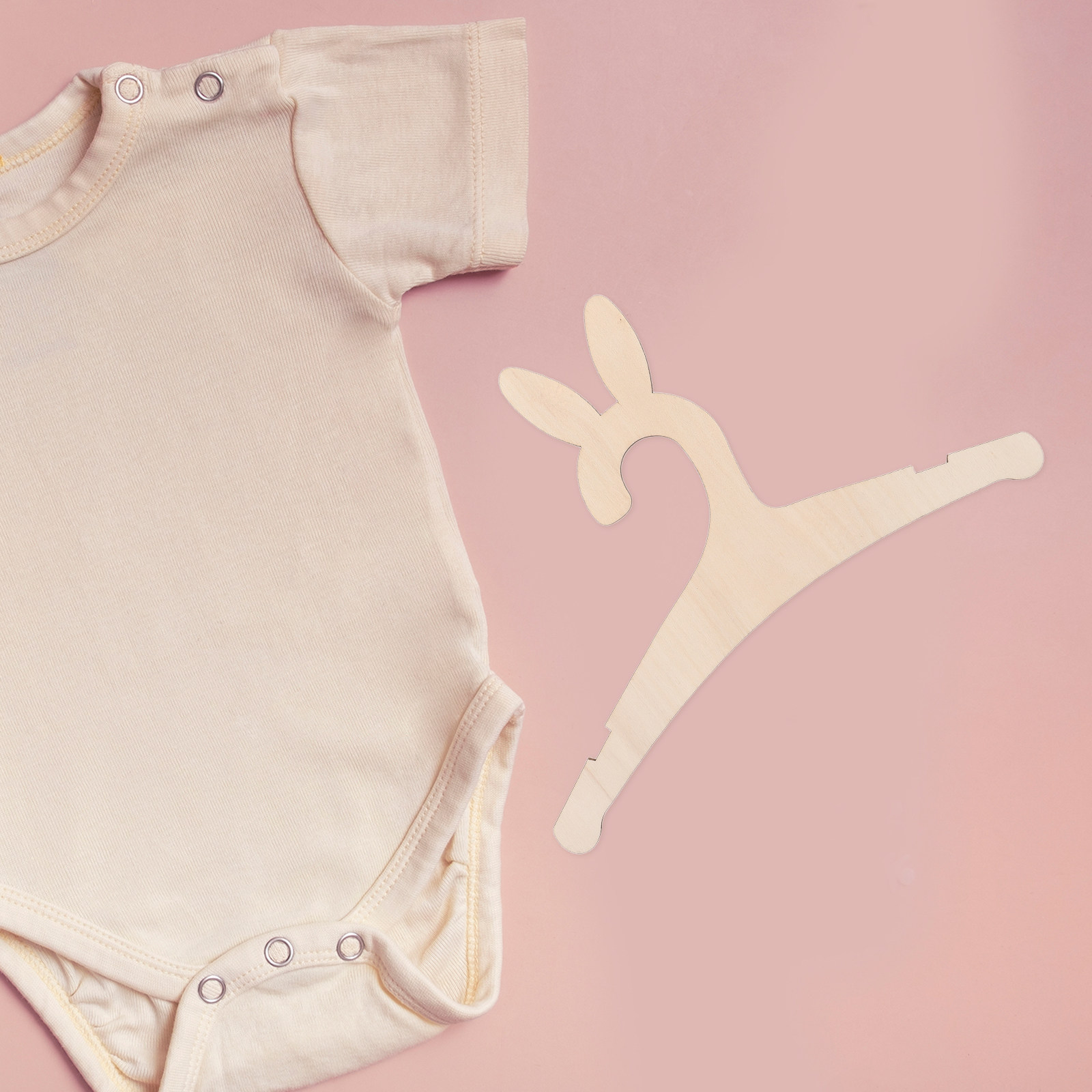 Baby Nursery Closet - Wooden Baby Clothes Hangers 5 Pack