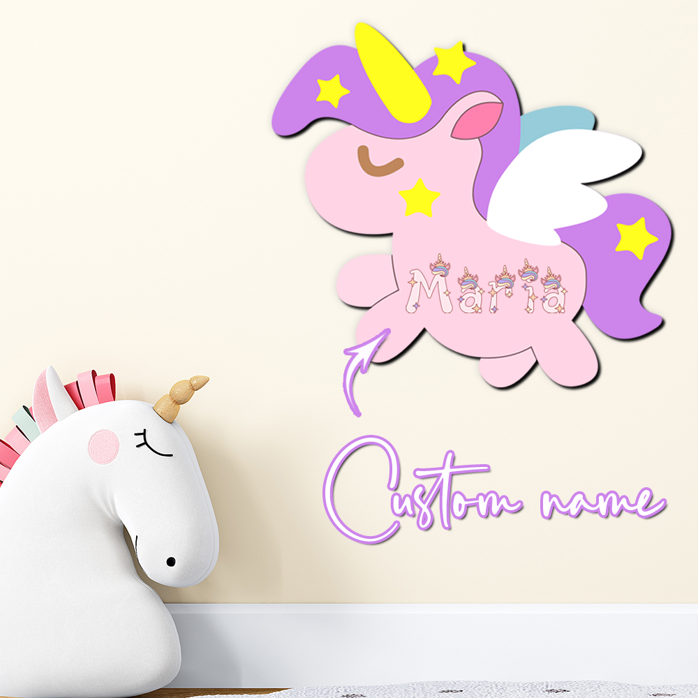 Custom Unicorn Wooden Name Sig - Baby Nursery Sign ulasan dan harga