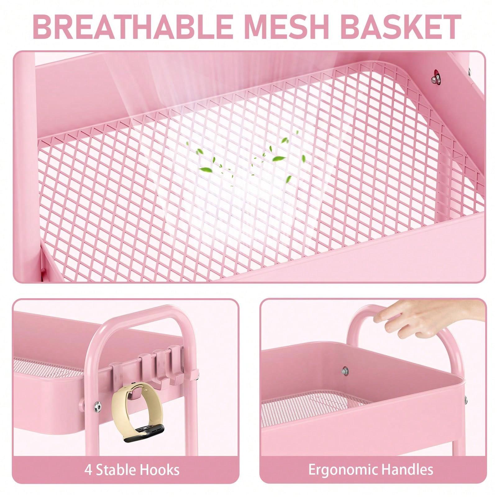 3 Tier Metal Rolling Cart With - Baby Nursery Unit ulasan dan harga
