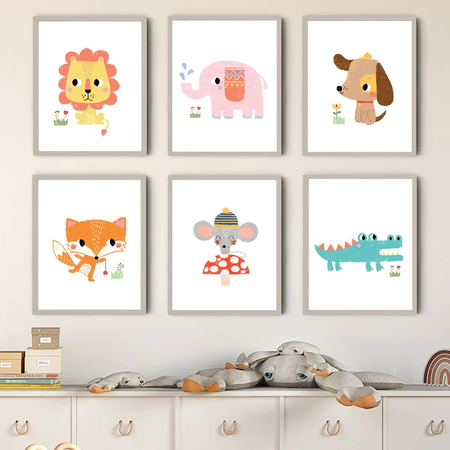 1pc frameless Canvas Painting  - Baby Zoo Nursery ulasan dan harga
