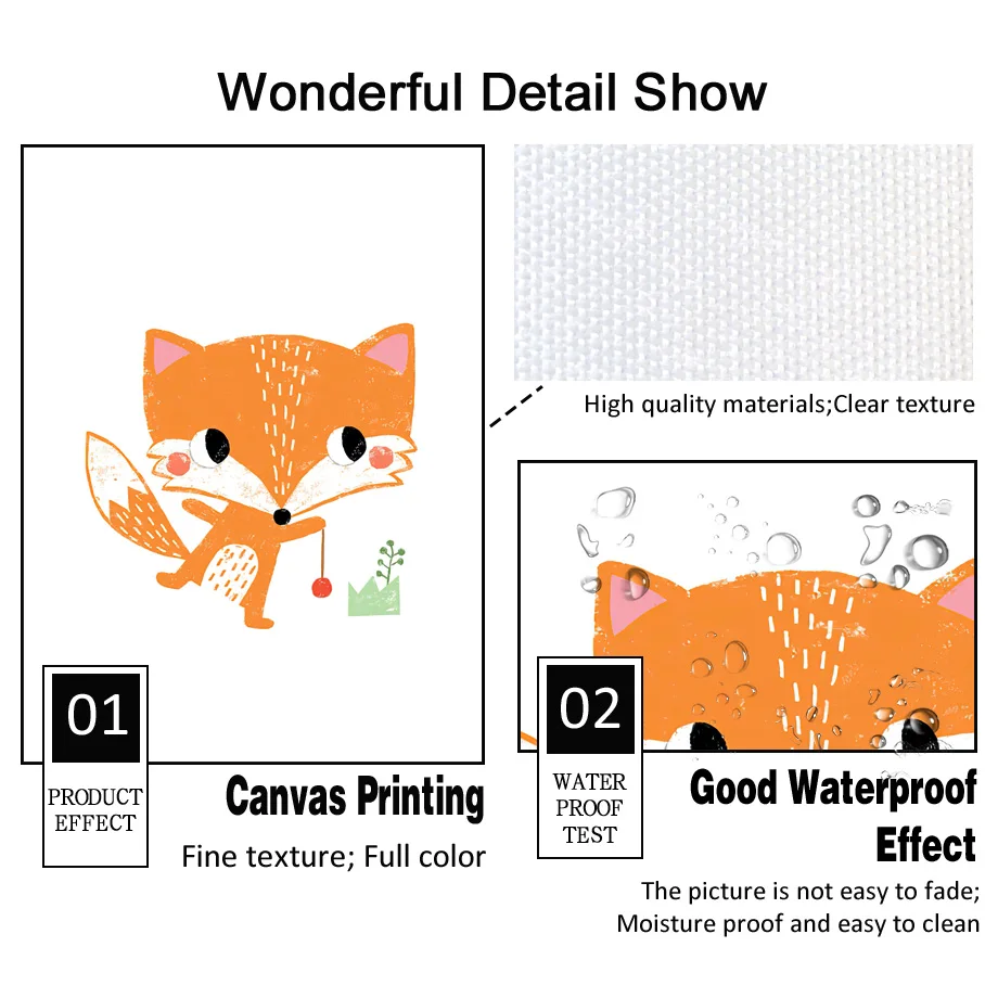 1pc frameless Canvas Painting  - Baby Zoo Nursery ulasan dan harga
