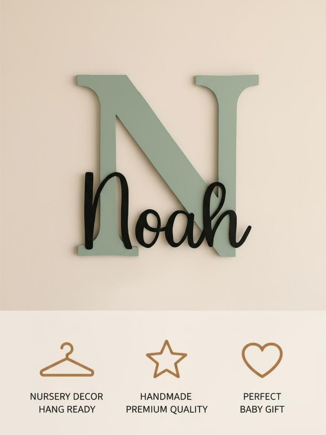 Custom Name Cloud Shaped Woode - Baby Nursery Sign ulasan dan harga