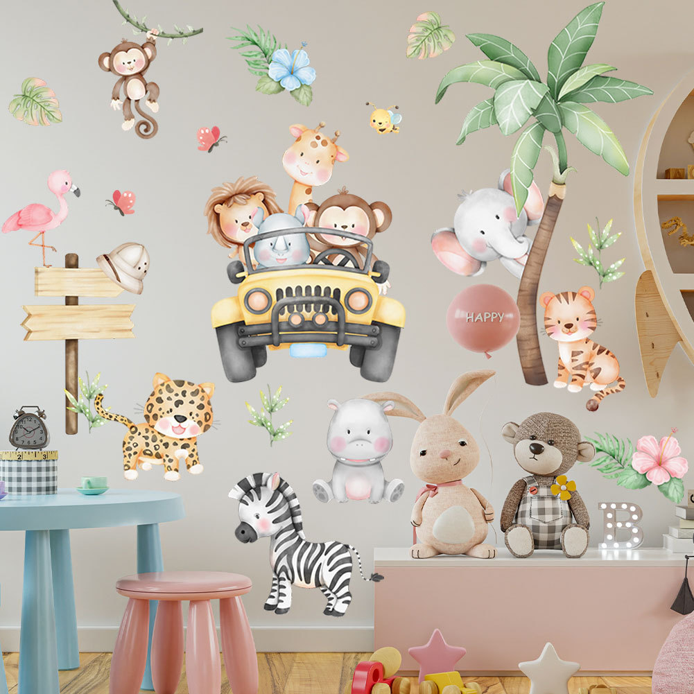 kids room cartoon elephant gir - Baby Zoo Nursery ulasan dan harga