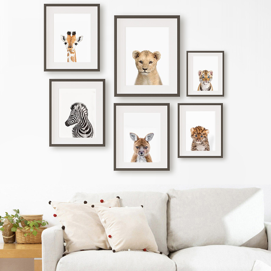 1pc frameless Canvas Painting  - Baby Zoo Nursery ulasan dan harga