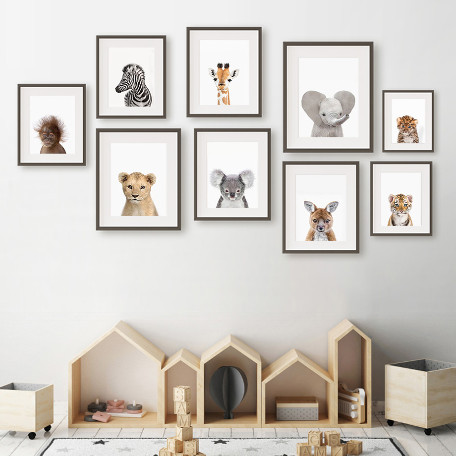1pc frameless Canvas Painting  - Baby Zoo Nursery ulasan dan harga