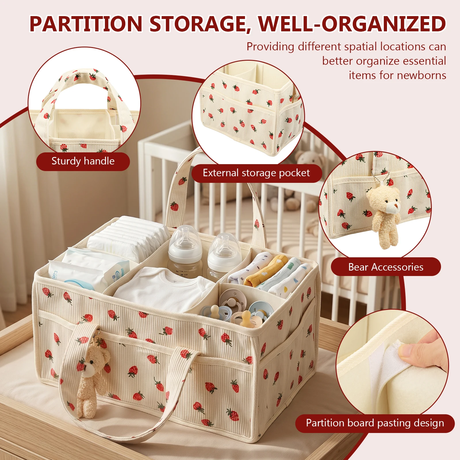 Baby Nappy Wipe Basket Organiz - Baby Nursery Organiser ulasan dan harga