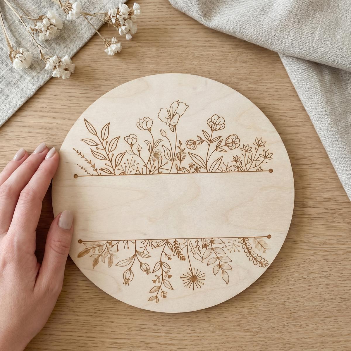 Personalized Floral Round Wood - Baby Nursery Name ulasan dan harga