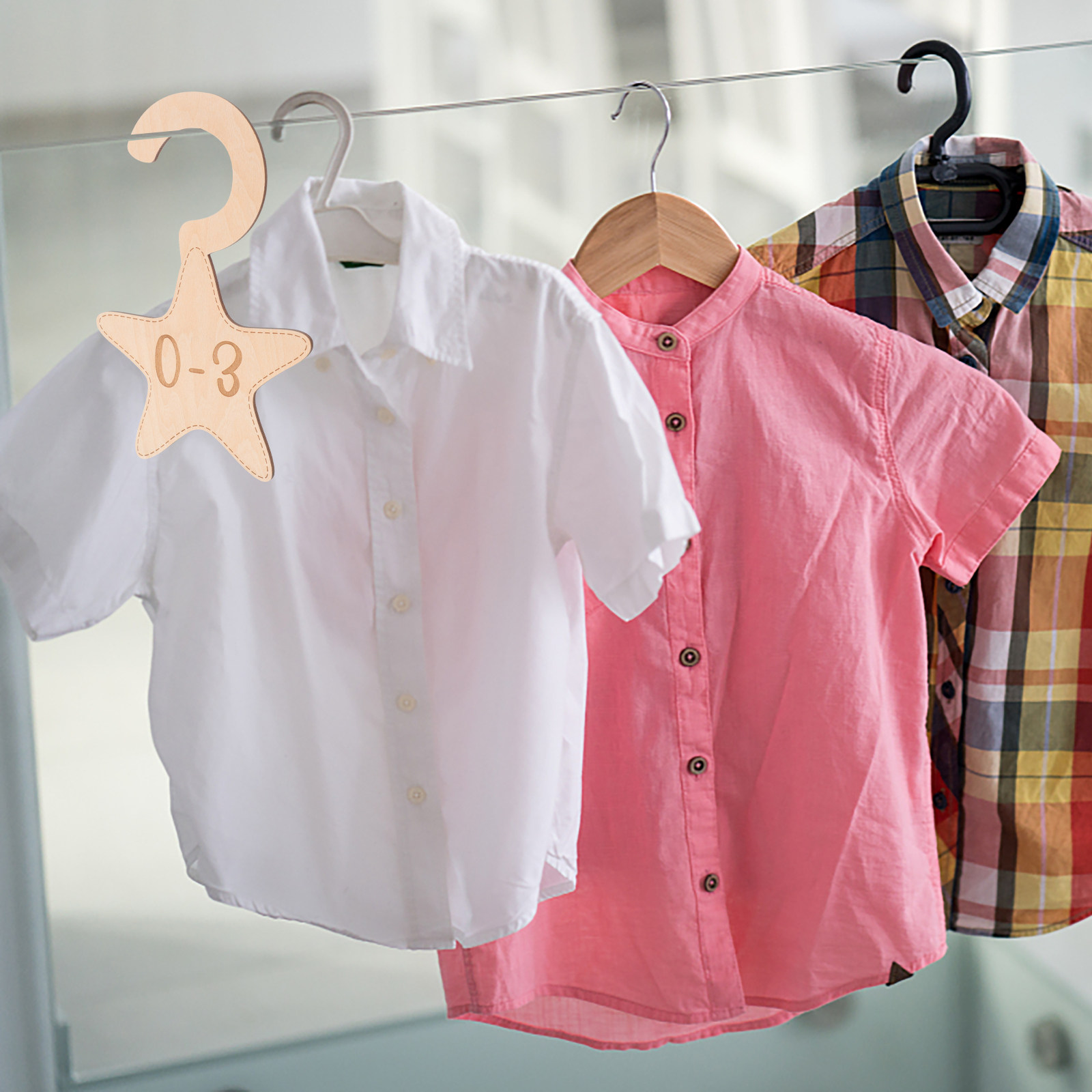 7Pcs Wood Baby Wardrobe Divide - Baby Nursery Closet ulasan dan harga
