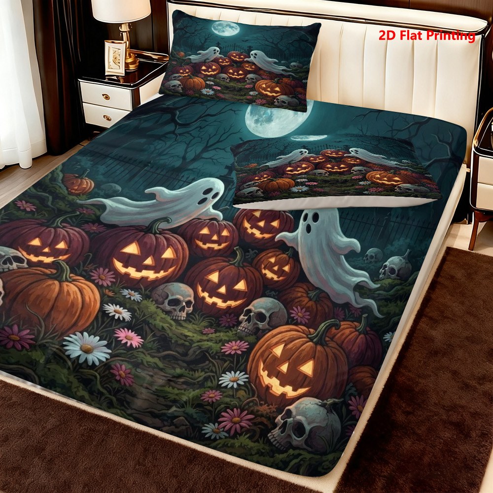 Halloween Pumpkin Ghost Fitted - Baby Nursery Themes ulasan dan harga