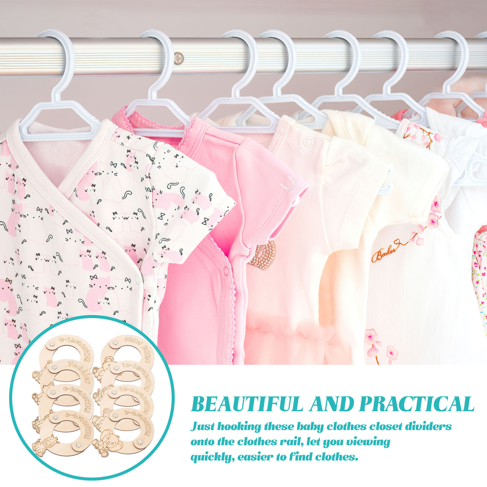 8Pcs Baby Closet Clothing Size - Baby Nursery Closet ulasan dan harga