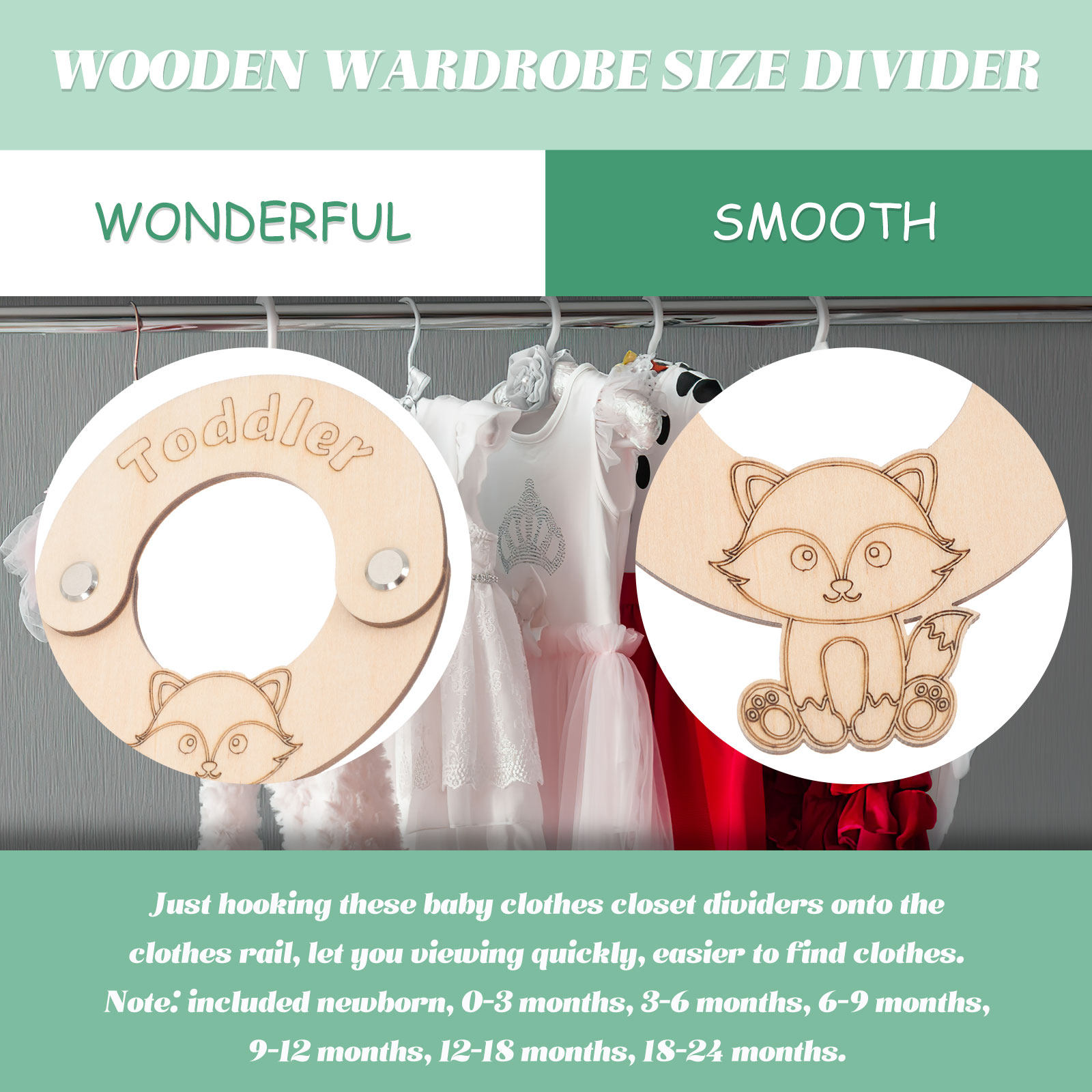 8Pcs Baby Closet Clothing Size - Baby Nursery Closet ulasan dan harga