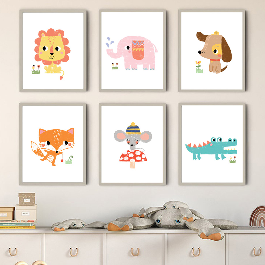 1pc frameless Canvas Painting  - Baby Zoo Nursery ulasan dan harga