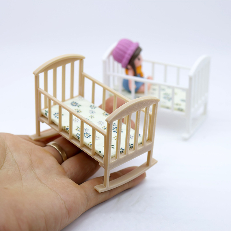 ⭐HOT❗ 1/12 Dollhouse Mini Crad - Baby Nursery Dolls ulasan dan harga