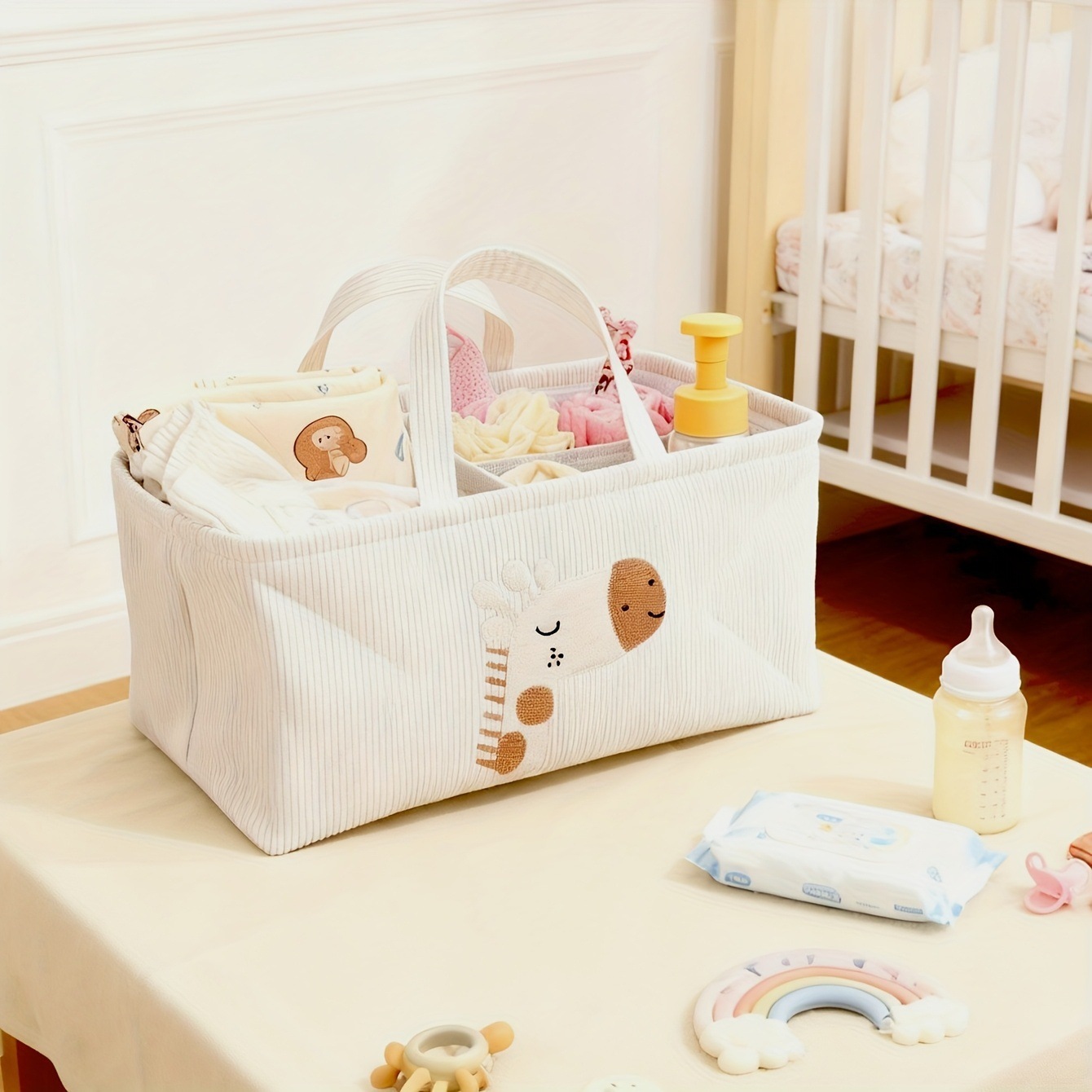 Cute Lion Diaper Caddy Foldabl - Baby Nursery Organiser ulasan dan harga