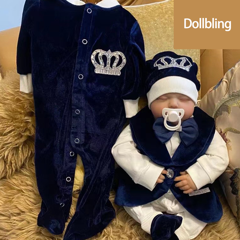 Royal Blue Velvet Baby Romper  - Baby Nursery Outfits ulasan dan harga