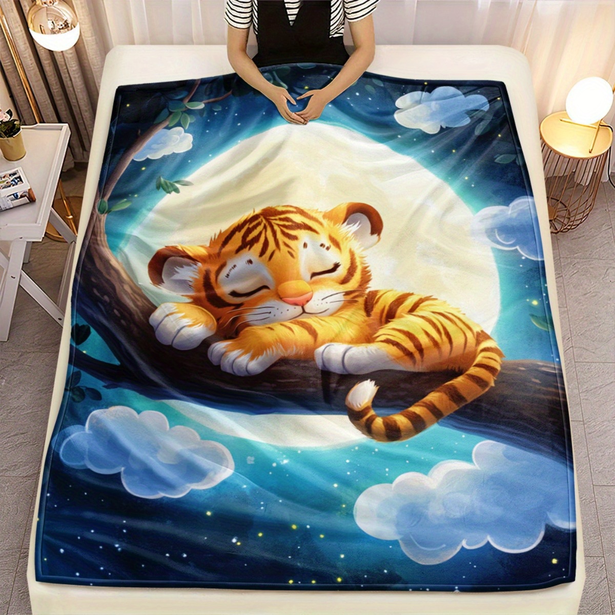 Cute sleeping tiger on tree br - Baby Nursery Themes ulasan dan harga