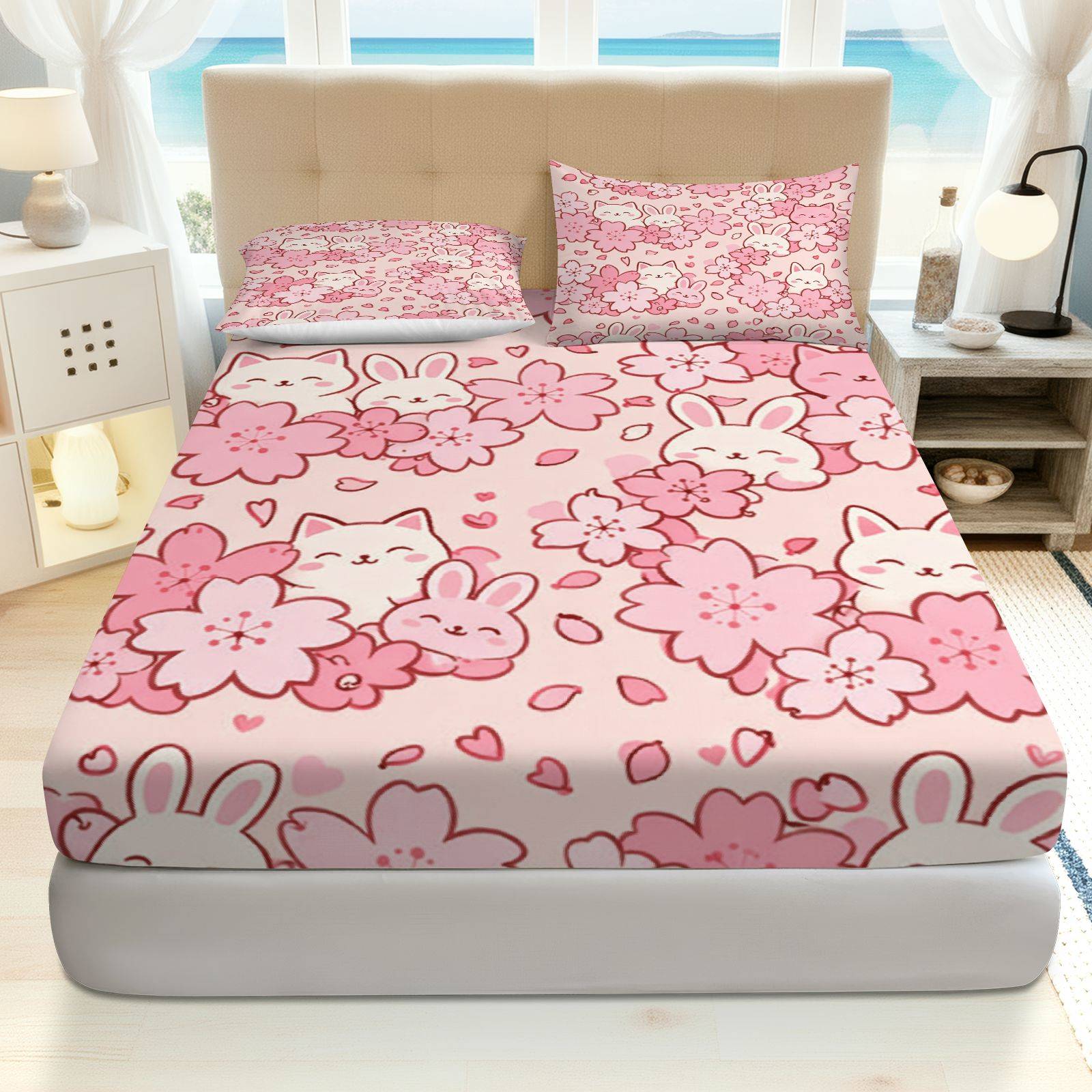 Sakura Rabbit Cat Bedding Set, - Baby Nursery Themes ulasan dan harga