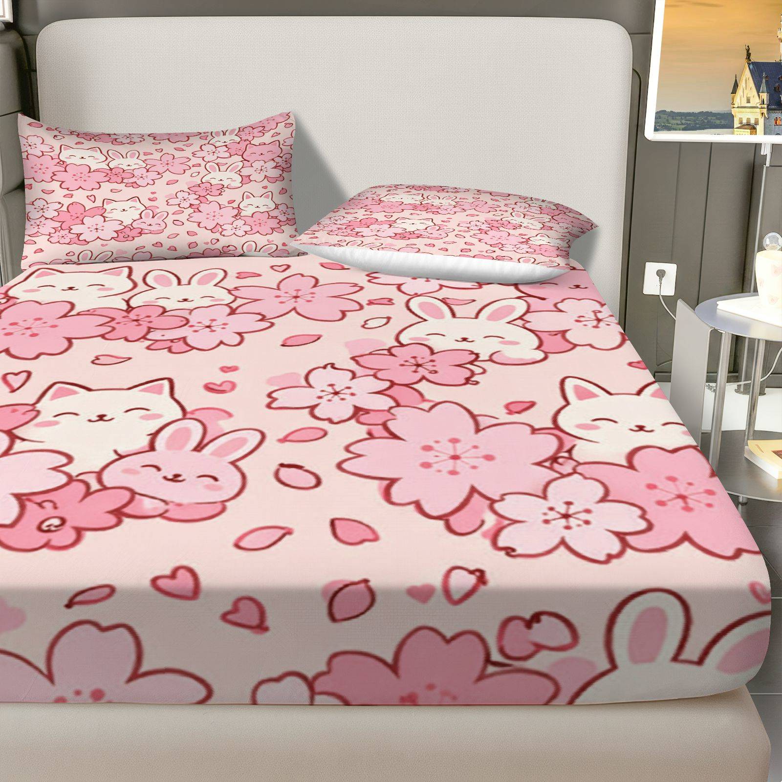 Sakura Rabbit Cat Bedding Set, - Baby Nursery Themes ulasan dan harga