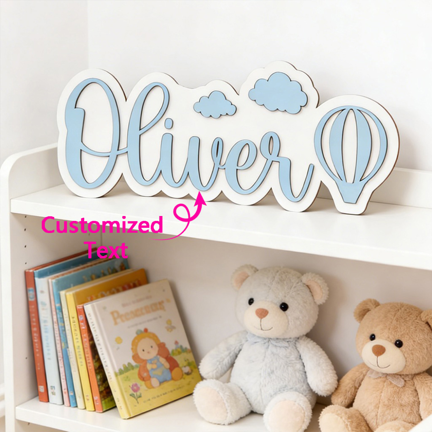 Personalized Hot Air Balloon & - Baby Nursery Sign ulasan dan harga