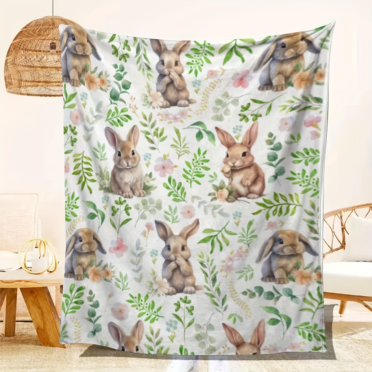 VIKAMA Bunny Themed Throw Blan - Baby Nursery Themes ulasan dan harga
