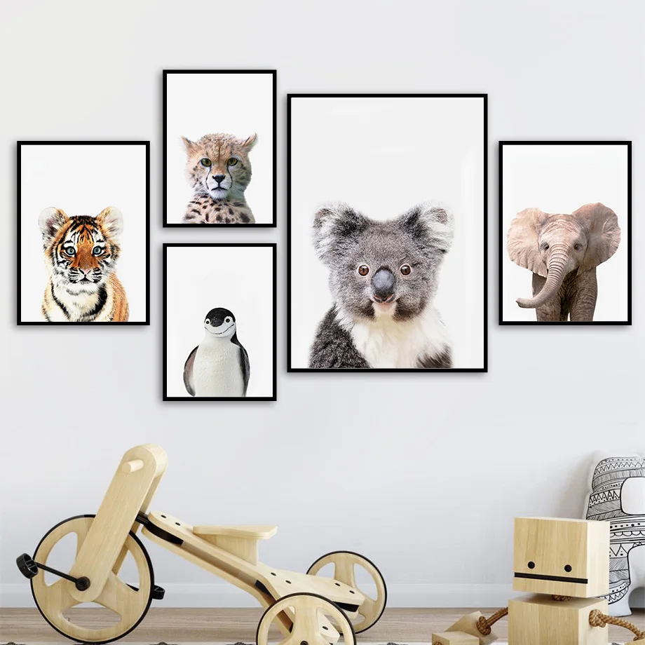 1pc frameless Canvas Painting  - Baby Zoo Nursery ulasan dan harga