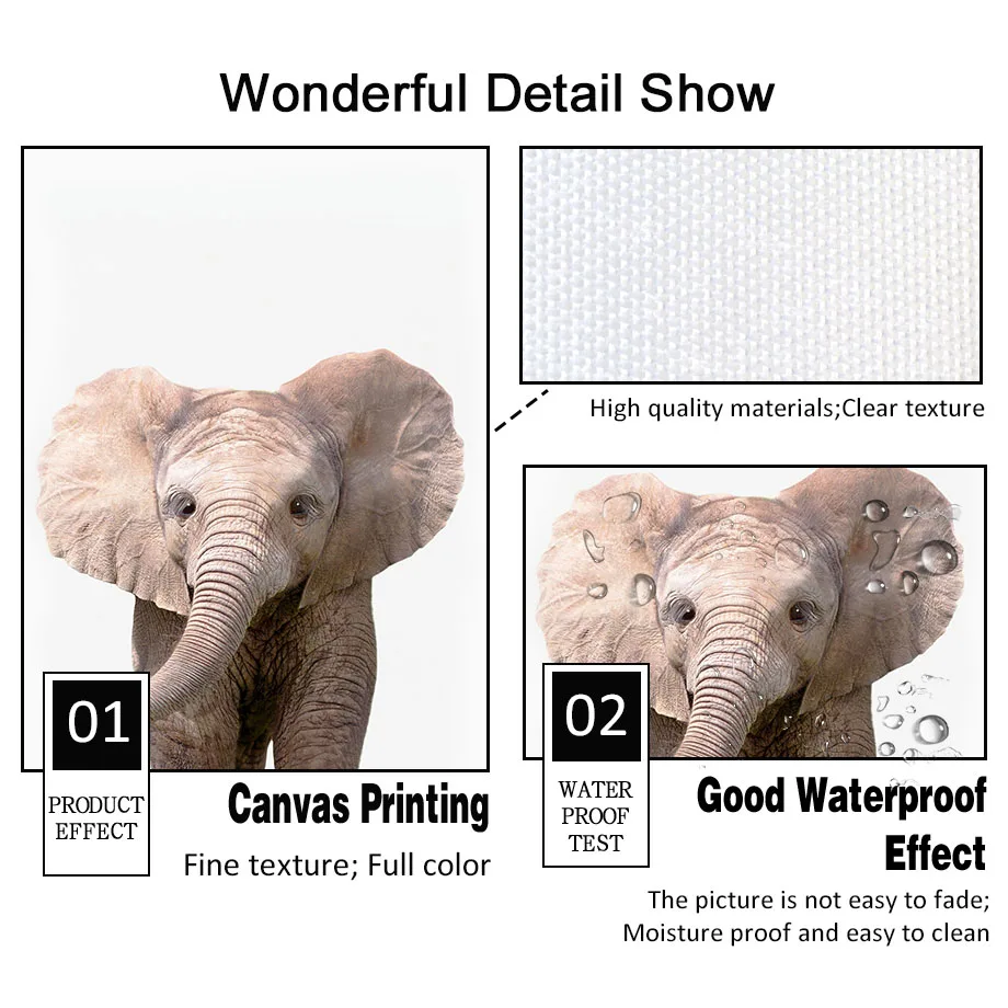 1pc frameless Canvas Painting  - Baby Zoo Nursery ulasan dan harga